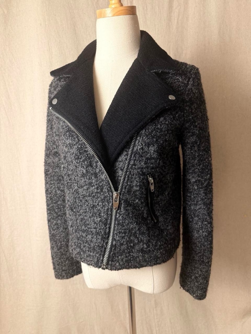 H&M Wool Blend Moto Jacket